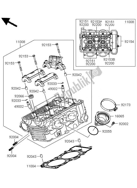 Todas las partes para Cabeza De Cilindro de Kawasaki Versys 650 2011