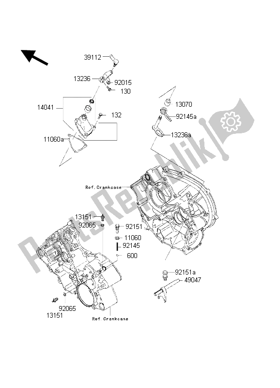 All parts for the Gear Change Mechanism of the Kawasaki KVF 650 2002
