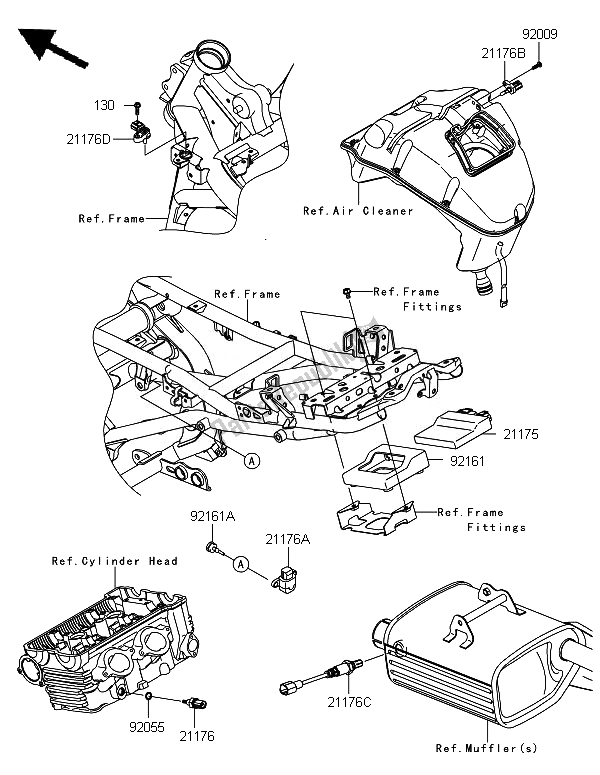 Alle onderdelen voor de Brandstof Injectie van de Kawasaki Versys 650 2010