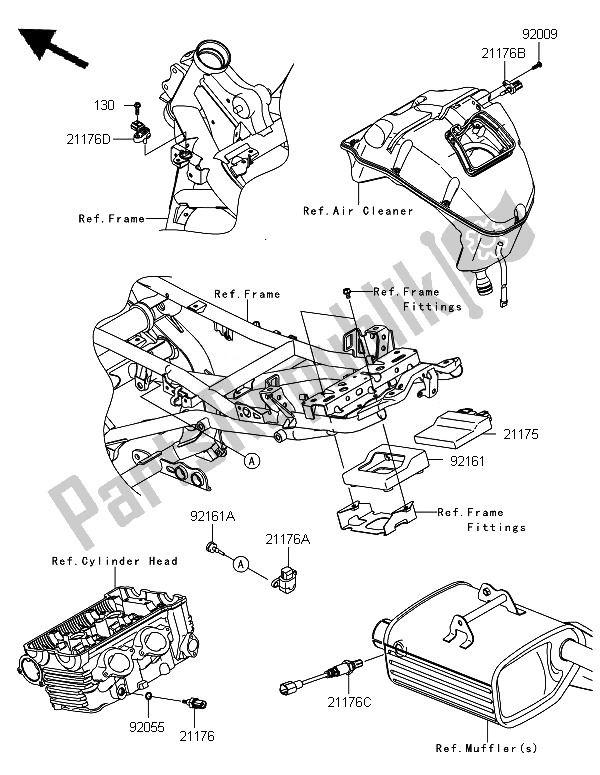 Alle onderdelen voor de Brandstof Injectie van de Kawasaki Versys 650 2010