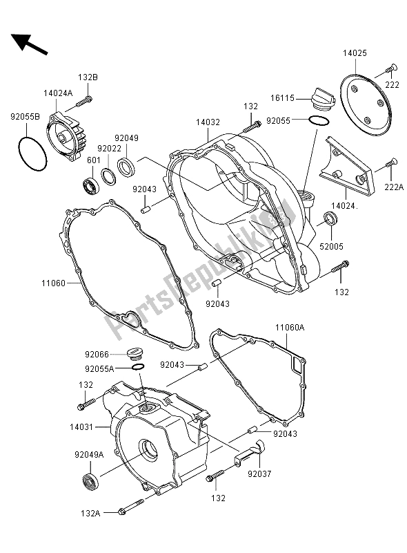 Todas las partes para Cubierta Del Motor de Kawasaki KLF 300 2003