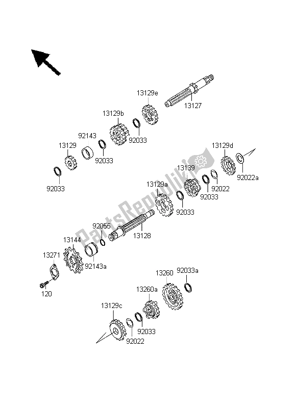 Alle onderdelen voor de Overdragen van de Kawasaki Eliminator 125 1999