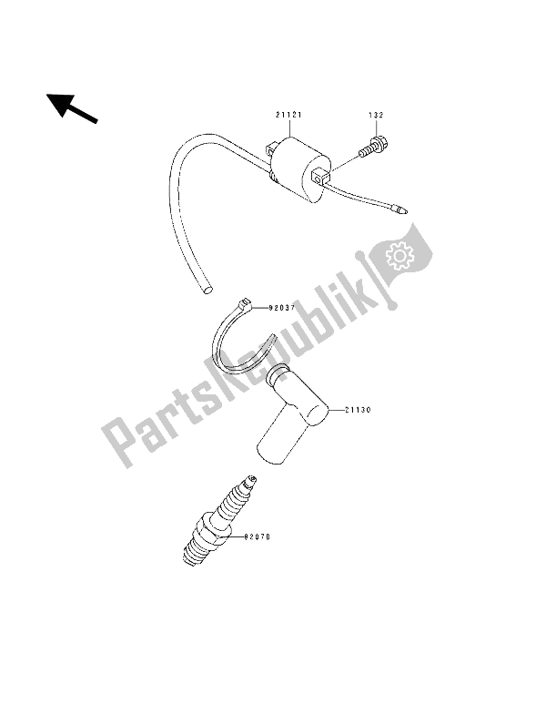 Tutte le parti per il Bobina Di Accensione del Kawasaki KX 80 SW LW 1993