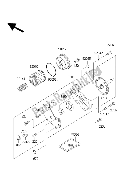 Toutes les pièces pour le La Pompe à Huile du Kawasaki KLX 300R 1999