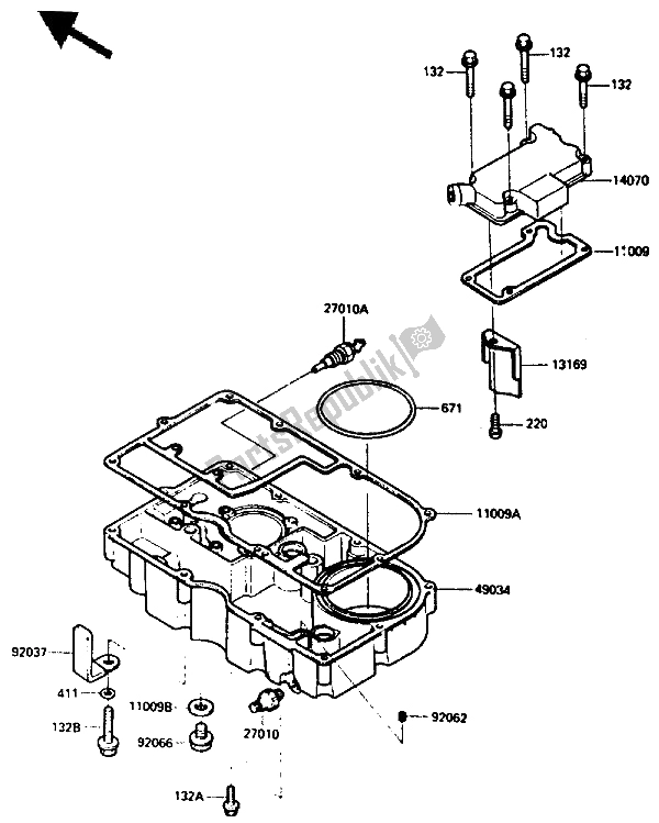 Tutte le parti per il Corpo Dello Sfiato E Coppa Dell'olio del Kawasaki GPZ 900R 1985