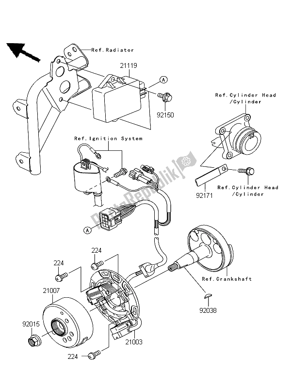 All parts for the Generator of the Kawasaki KX 85 SW LW 2013