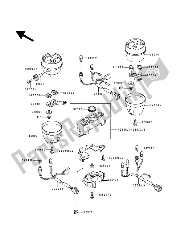 Todas as partes de Metro (s) do Kawasaki Zephyr 550 1993