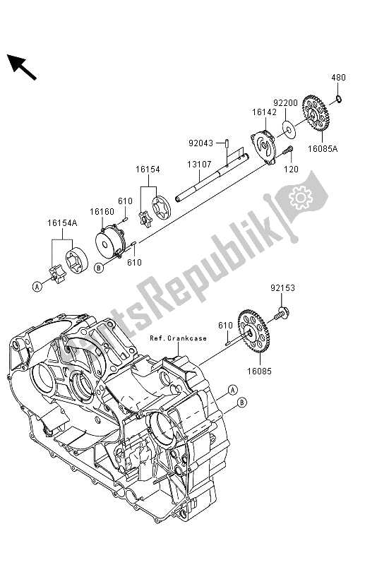 All parts for the Oil Pump of the Kawasaki VN 1700 Classic Tourer ABS 2013