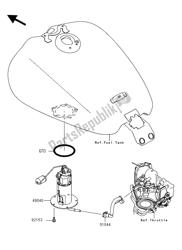 Todas as partes de Bomba De Combustivel do Kawasaki VN 1700 Voyager ABS 2010