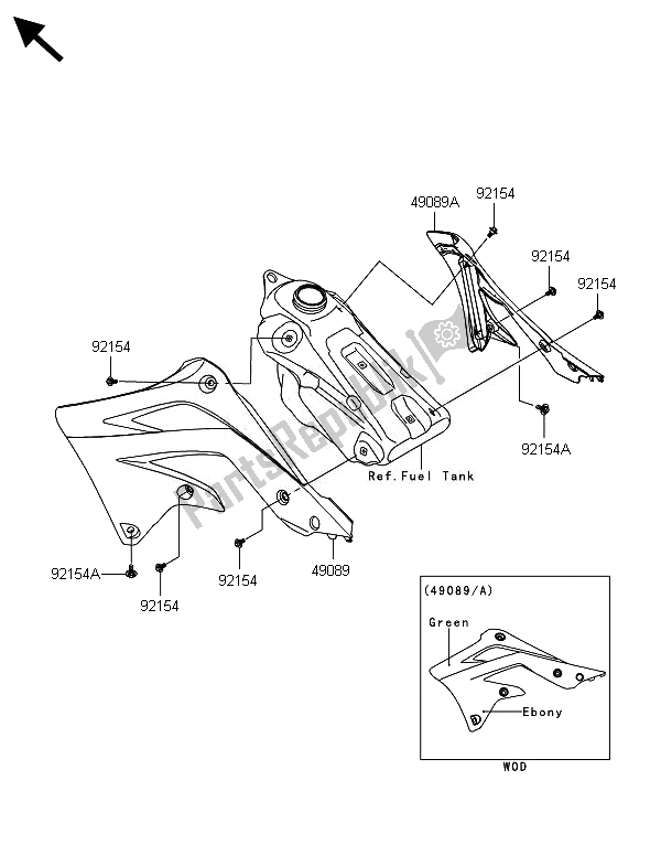 Todas las partes para Cubiertas Del Motor de Kawasaki KX 450F 2014