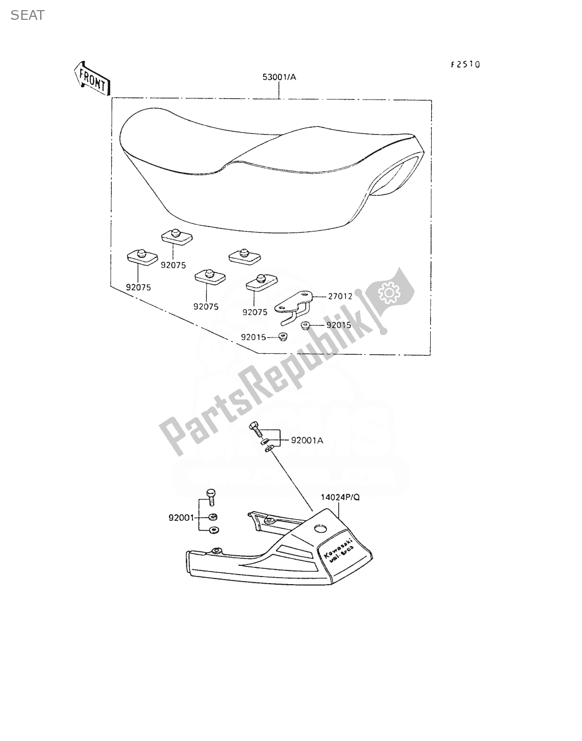 All parts for the Seat of the Kawasaki AR 80 1989