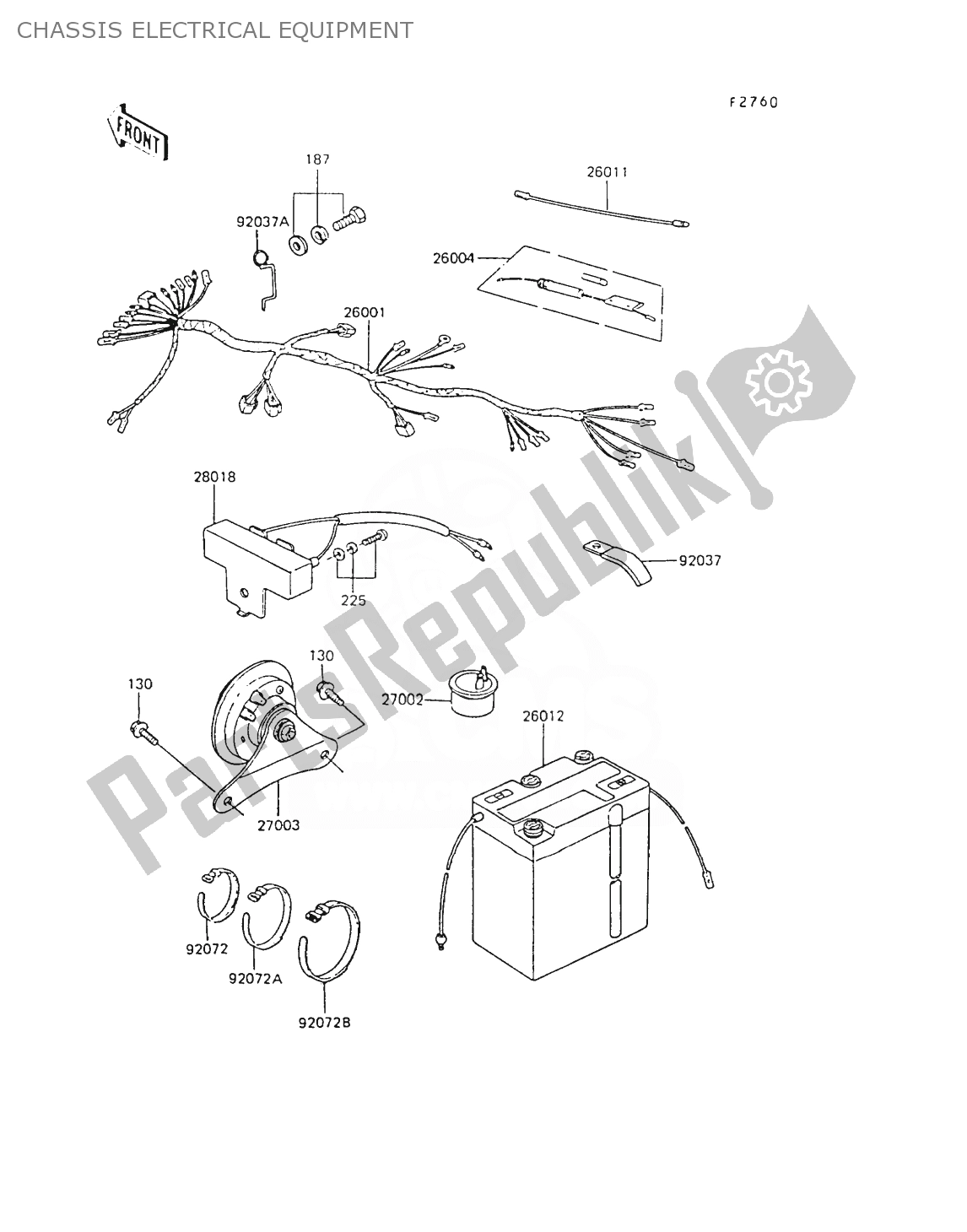 All parts for the Chassis Electrical Equipment of the Kawasaki AR 80 1988