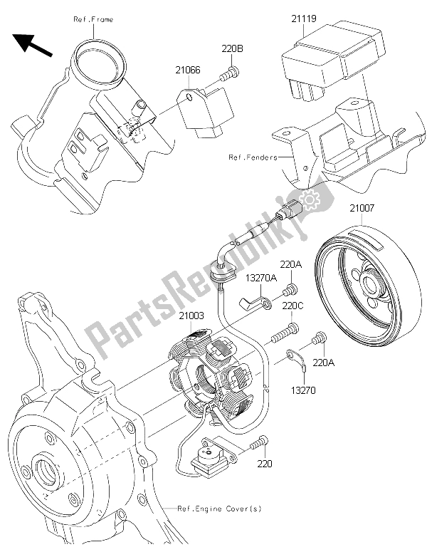 Wszystkie części do Generator Kawasaki KLX 110 2015