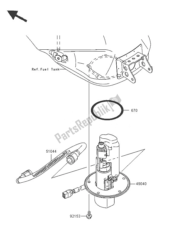 Tutte le parti per il Pompa Di Benzina del Kawasaki Ninja ZX 10R 1000 2005