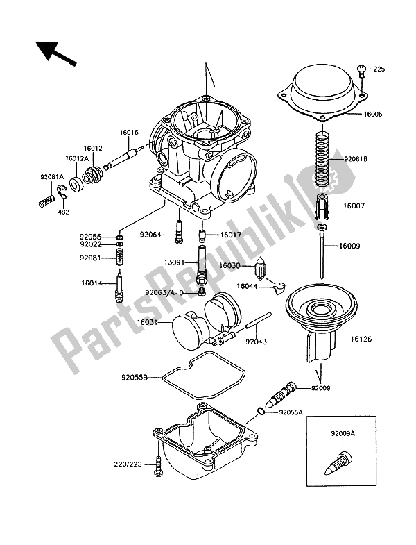 Todas as partes de Partes Do Carburador do Kawasaki GT 550 1993