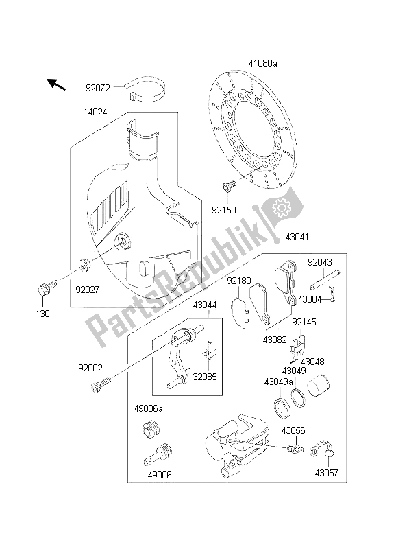 Tutte le parti per il Freno Anteriore del Kawasaki KMX 125 2002