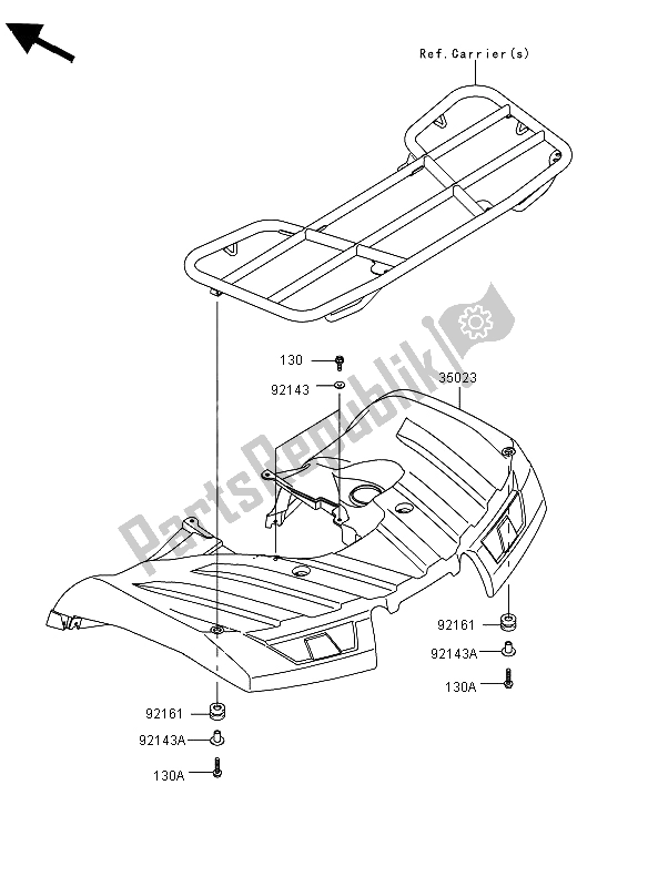 Todas las partes para Guardabarros Trasero de Kawasaki KVF 750 4X4 2012