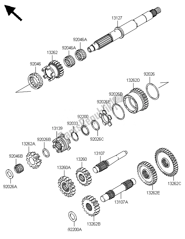Alle onderdelen voor de Overdragen van de Kawasaki Brute Force 750 4X4I Epshef 2014