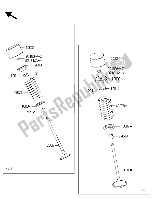 All parts for the Valve(s) of the Kawasaki Ninja ZX 10R 1000 2015