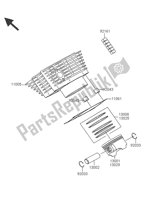 Toutes les pièces pour le Cylindre Et Piston du Kawasaki KVF 360 4X4 2005