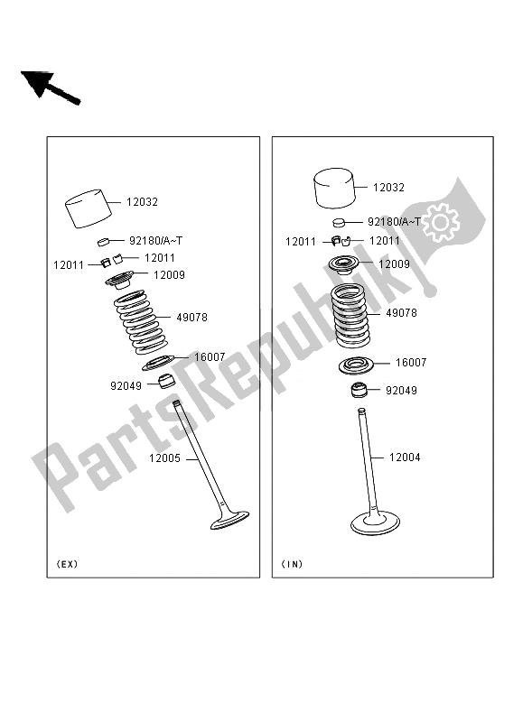 Todas las partes para Válvula de Kawasaki ER 6N ABS 650 2007