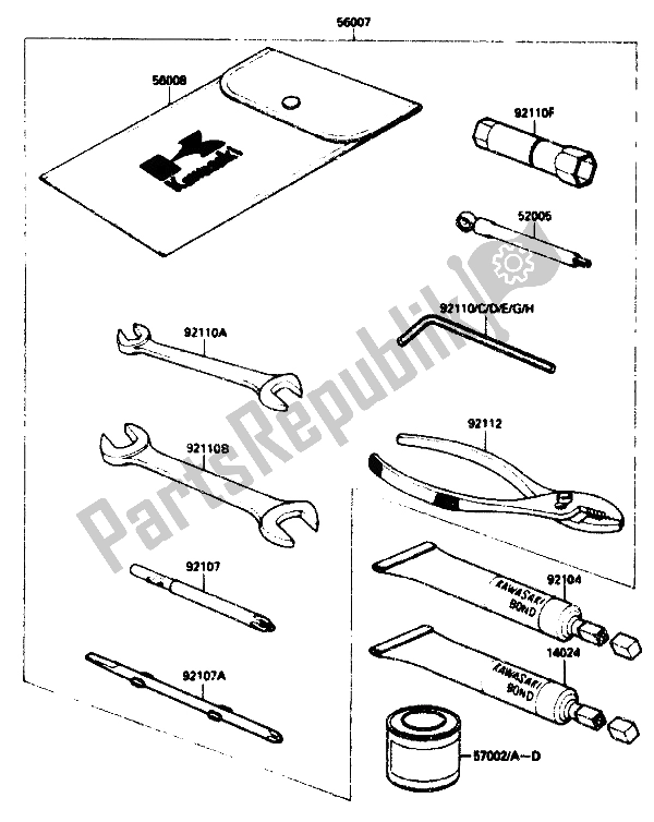 Todas las partes para Herramienta de Kawasaki ZX 10 1000 1989