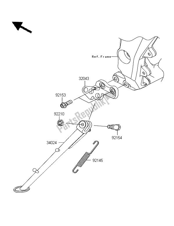 All parts for the Stand of the Kawasaki Z 1000 SX 2011