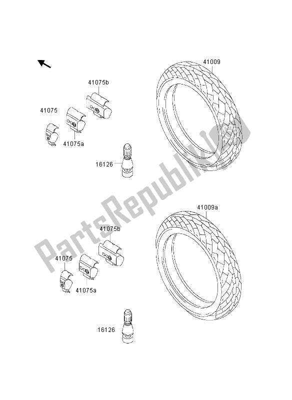 All parts for the Tires of the Kawasaki ER 500 2003