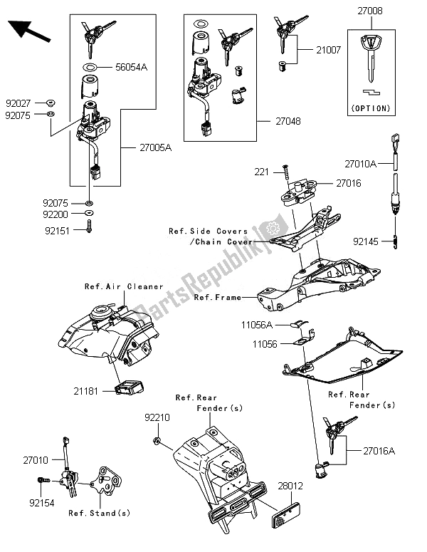 All parts for the Ignition Switch of the Kawasaki Ninja ZX 10R 1000 2014