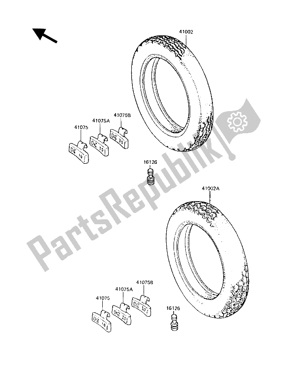 Tutte le parti per il Pneumatici del Kawasaki Z 1300 1988