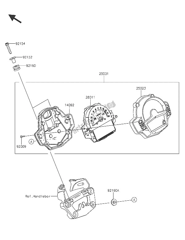 All parts for the Meter(s) of the Kawasaki Vulcan S ABS 650 2016