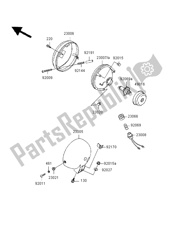 Alle onderdelen voor de Koplamp van de Kawasaki Eliminator 125 1999