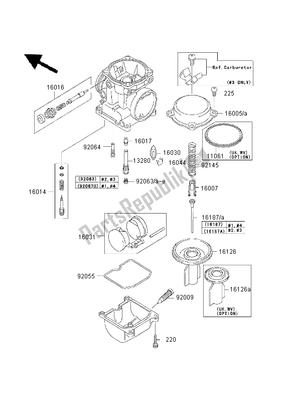 All parts for the Carburetor Parts of the Kawasaki ZRX 1200R 2003
