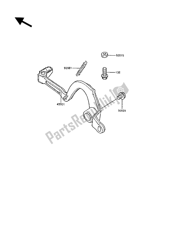 Toutes les pièces pour le Pédale De Frein du Kawasaki KX 125 1988