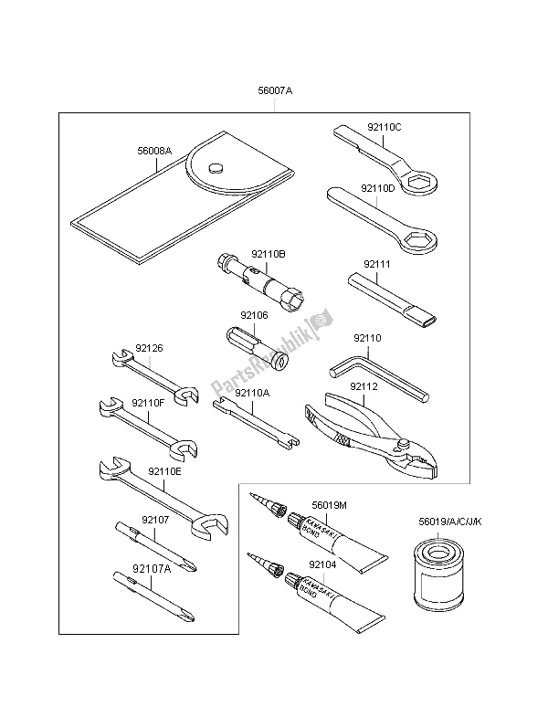 Toutes les pièces pour le Outils Propriétaires du Kawasaki VN 800 Classic 1997