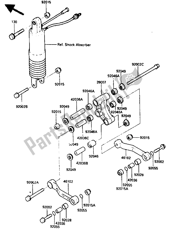 Tutte le parti per il Sospensione del Kawasaki GPZ 600 1985