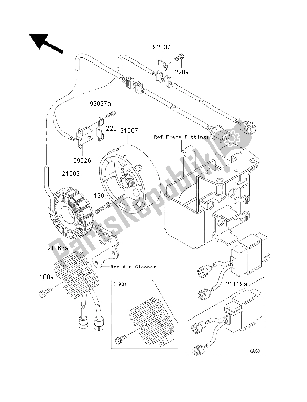 Wszystkie części do Generator Kawasaki KLF 300 4X4 2000