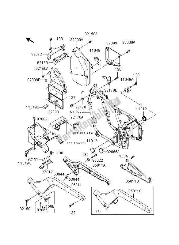 All parts for the Battery Case of the Kawasaki VN 800 1995