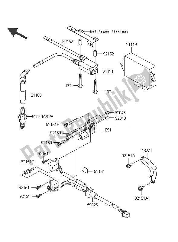 Tutte le parti per il Sistema Di Accensione del Kawasaki W 650 2005