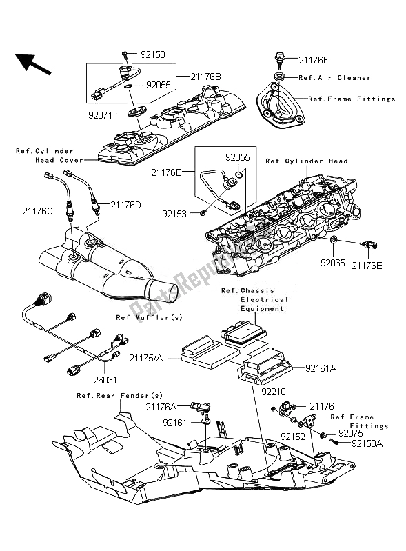 Alle onderdelen voor de Brandstof Injectie van de Kawasaki 1400 GTR ABS 2010