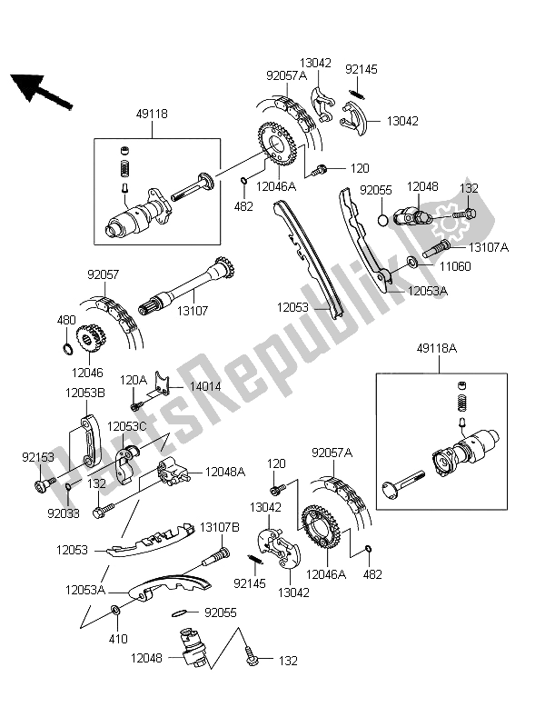 Wszystkie części do Wa? Ek (y) Rozrz? Du I Napinacz Kawasaki KFX 700 KSV 700A6F 2006