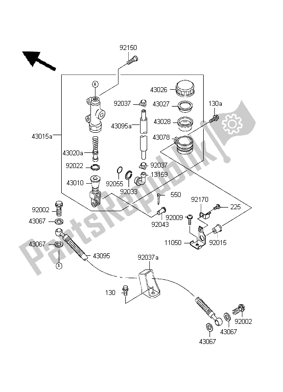 Tutte le parti per il Pompa Freno Posteriore del Kawasaki Ninja ZX 6R 600 1999