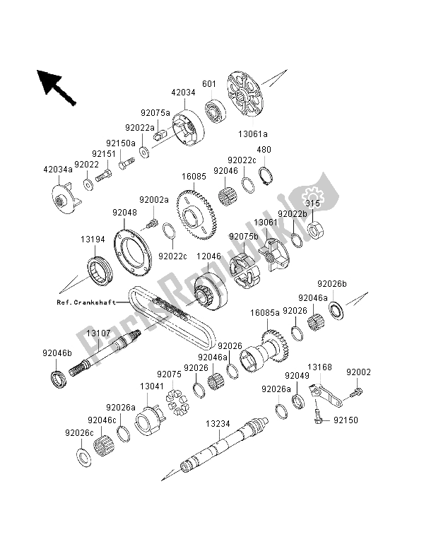 Toutes les pièces pour le Balancier du Kawasaki ZRX 1100 1999