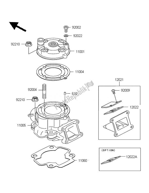 Wszystkie części do G? Owica Cylindra I Cylinder Kawasaki KX 65 2007