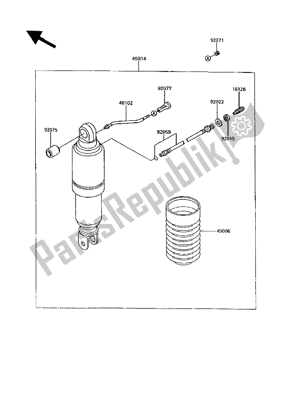 All parts for the Shock Absorber(s) of the Kawasaki 1000 GTR 1994