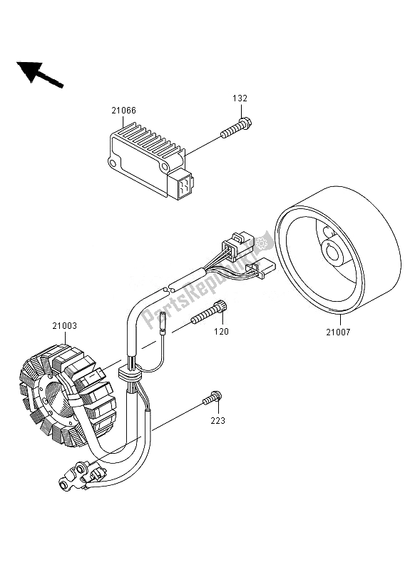 All parts for the Generator of the Kawasaki Eliminator 125 2007