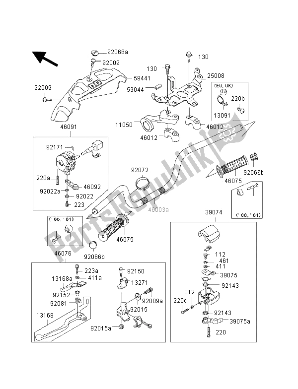 Todas las partes para Manillar de Kawasaki KVF 400 4X4 2002