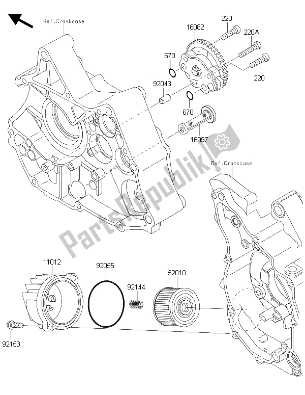 Wszystkie części do Pompa Olejowa Kawasaki KLX 110 2015