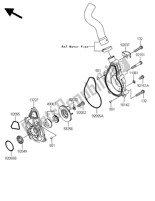 Todas las partes para Bomba De Agua de Kawasaki Versys ABS 650 2010