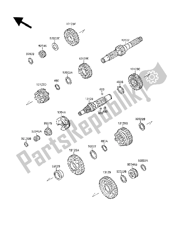 Toutes les pièces pour le Transmission du Kawasaki VN 1500 SE 1990